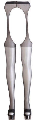 Colanți sexy cu curea Cottelli LEGWEAR negri S/M