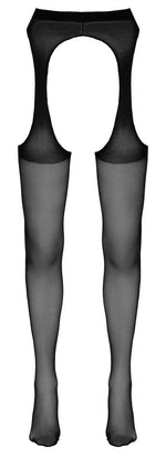 Colanți sexy cu curea Cottelli LEGWEAR negri S/M