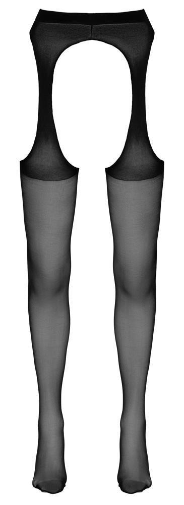 Colanți sexy cu curea Cottelli LEGWEAR negri S/M