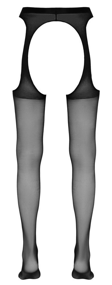 Colanți sexy cu curea Cottelli LEGWEAR negri S/M