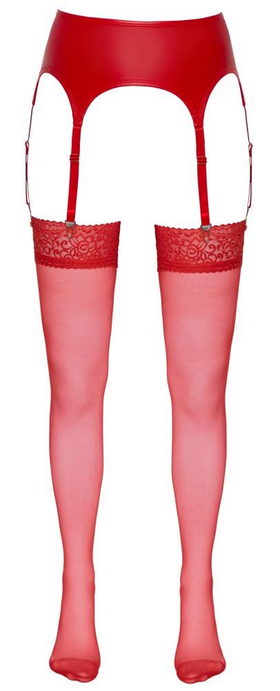 Ciorapi Cottelli LEGWEAR roșii cu dantelă 20 den