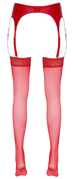 Ciorapi Cottelli LEGWEAR roșii cu dantelă 20 den