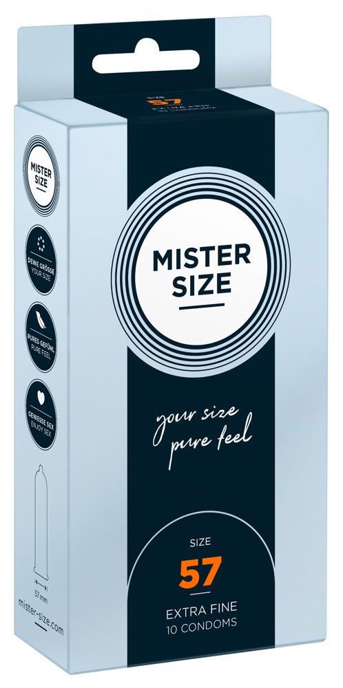 Prezervative vegane ultra-subțiri Mister Size 57mm, 10 buc.