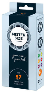 Prezervative vegane ultra-subțiri Mister Size 57mm, 10 buc.