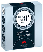 Prezervative Mister Size subțiri 60 mm vegane 3 bucăți