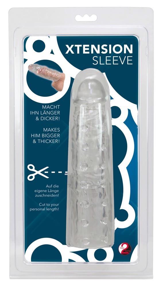 Extensie penis XTension Sleeve transparentă TPE 22 cm