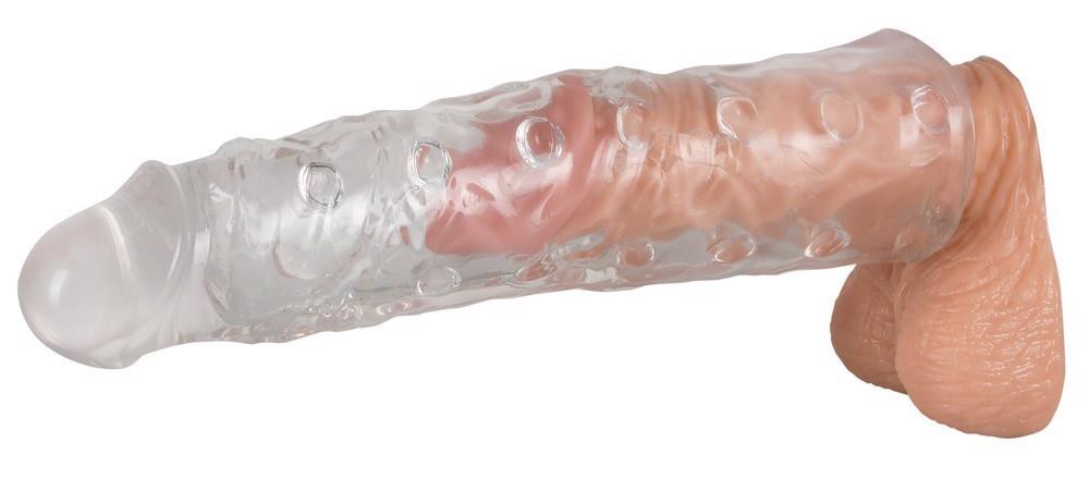 Extensie penis XTension Sleeve transparentă TPE 22 cm