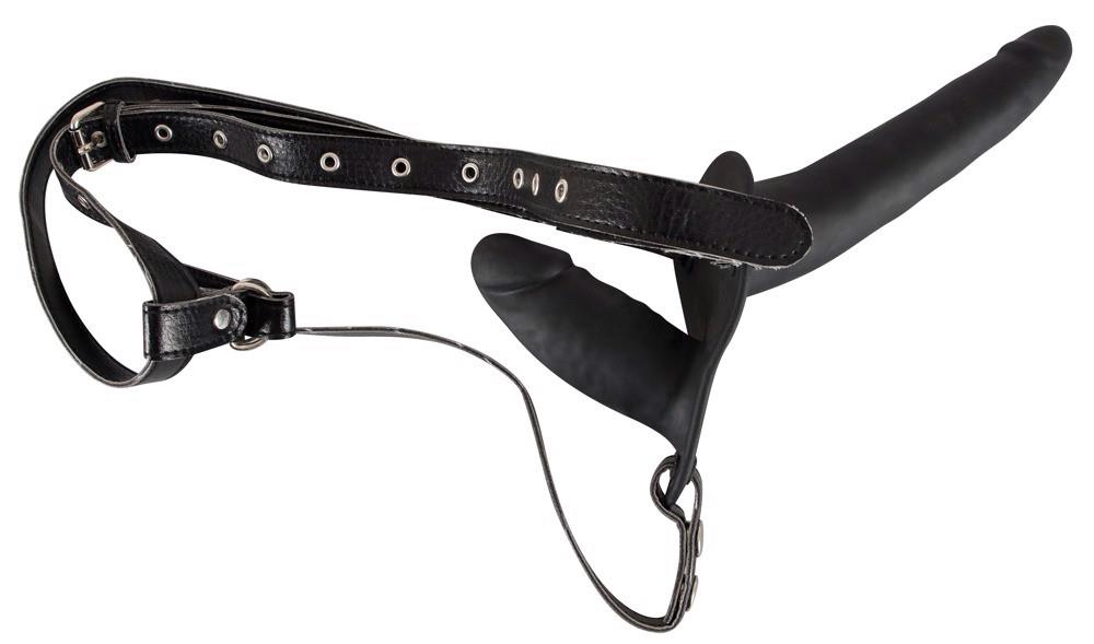 You2Toys Strap dublu din silicon reglabil negru 15 cm