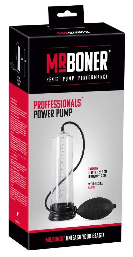 Pompă de penis Mister Boner Professionals Power cu măsură de 25 cm