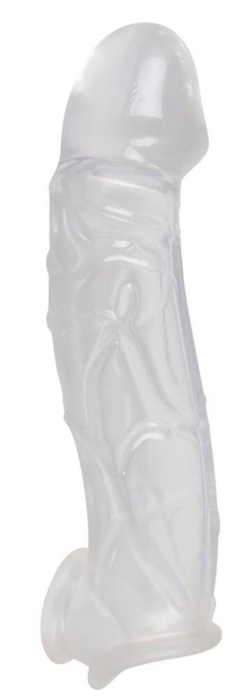 Extensor de penis transparent, transparent, cu inel, 23 cm