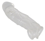 Extensor de penis transparent, transparent, cu inel, 23 cm
