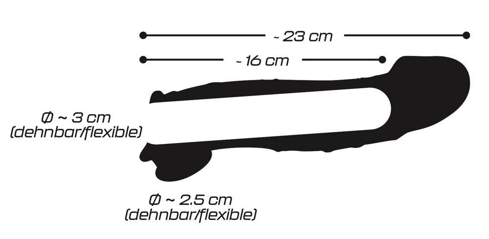 Extensor de penis transparent, transparent, cu inel, 23 cm