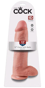 Dildo King Cock cu testicule din PVC 30,5 cm