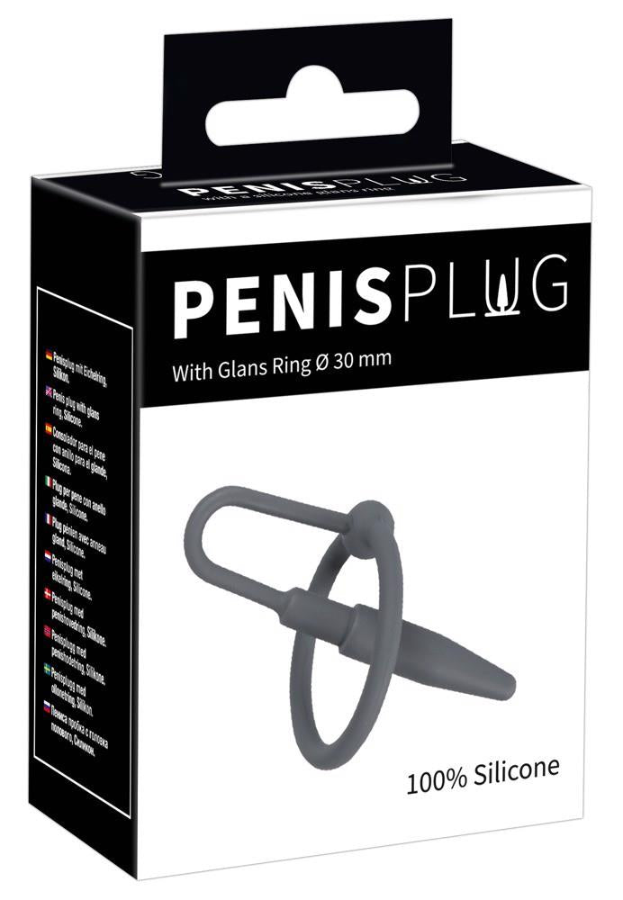Plug de penis din silicon Penisplug cu inel pentru gland 6,3 cm