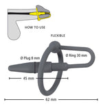 Plug de penis din silicon Penisplug cu inel pentru gland 6,3 cm