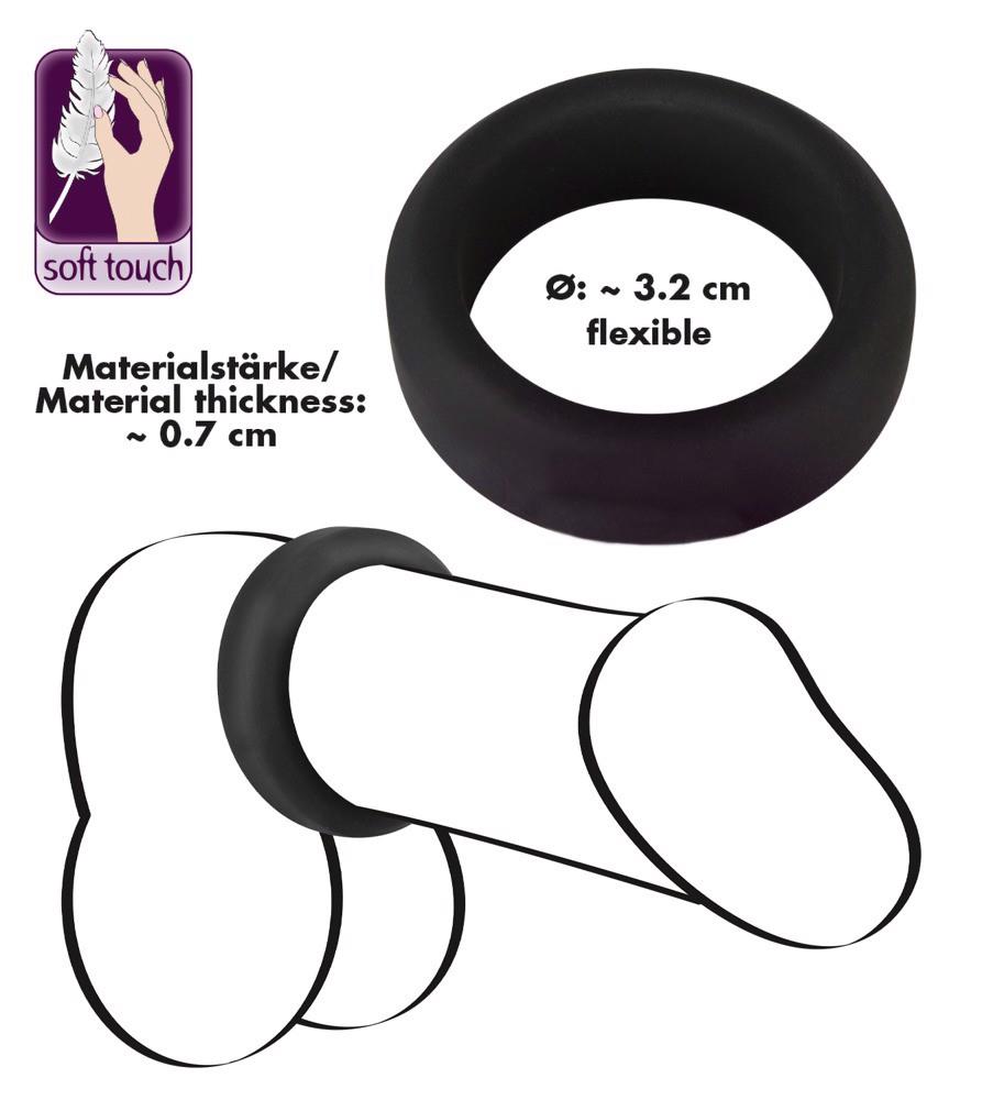 Inel pentru penis din silicon Black Velvets 3,2 cm
