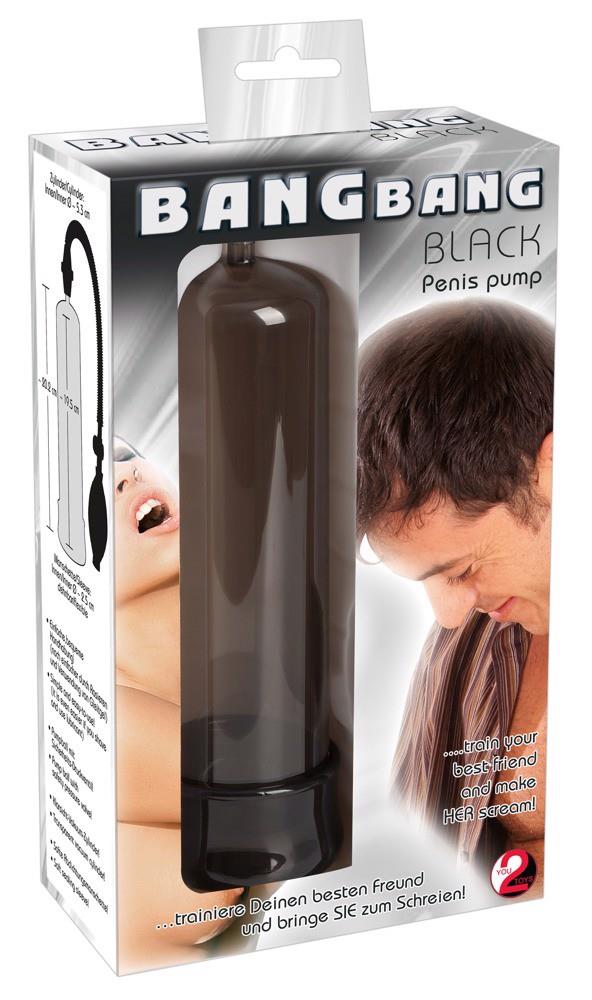 Pompă de vid pentru penis Bang Bang Neagră 20 cm