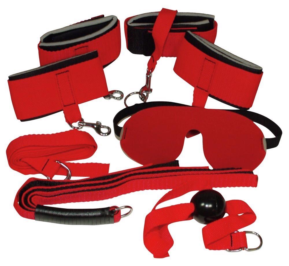 Set de bondage Red Giant Bad Kitty cu 8 piese, roșu