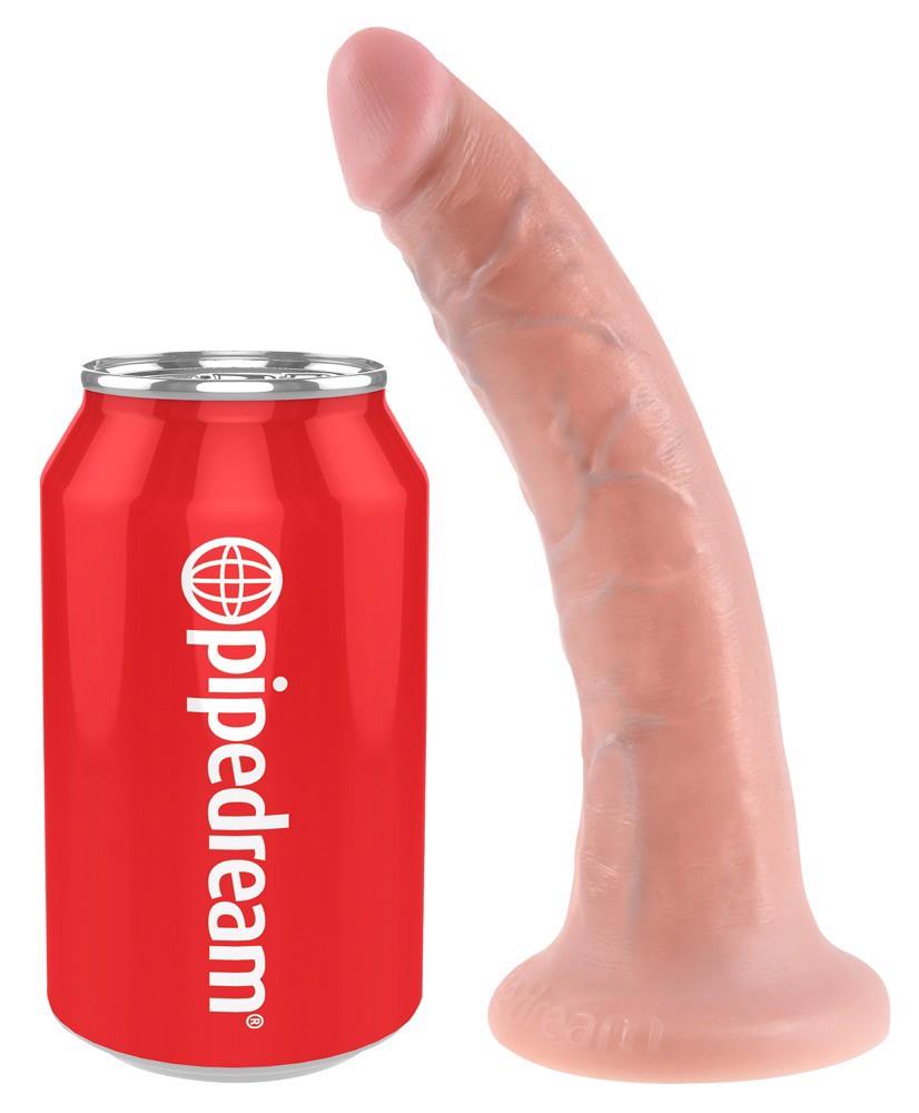Dildo King Cock cu ventuză, 7 inci, culoarea pielii, 20,5 cm