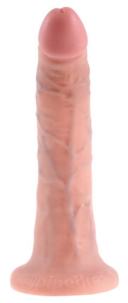 Dildo King Cock cu ventuză, 7 inci, culoarea pielii, 20,5 cm