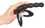 Inel pentru penis din silicon Black Velvets cu dildo anal