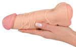 Masturbator Nature Skin 2 în 1, extensie de penis TPE, 21 cm