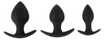 Set de 3 dopuri anale din silicon Black Velvets