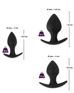 Set de 3 dopuri anale din silicon Black Velvets