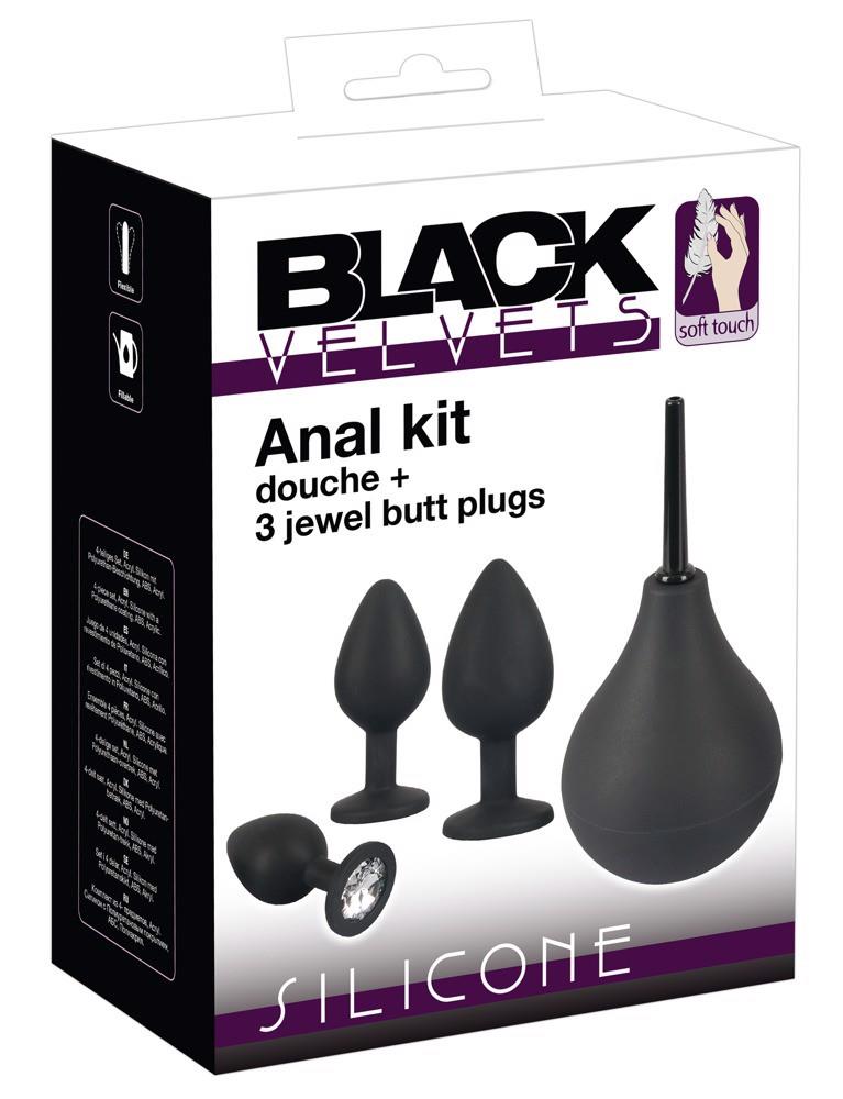 Set de duș anal Black Velvets cu trei dopuri