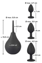 Set de duș anal Black Velvets cu trei dopuri