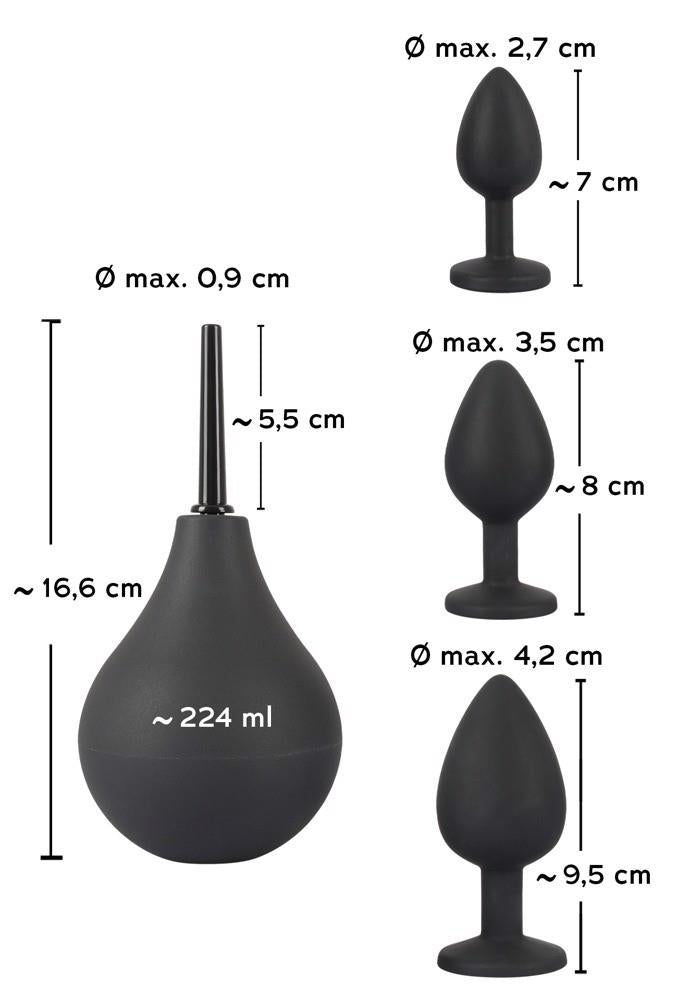 Set de duș anal Black Velvets cu trei dopuri