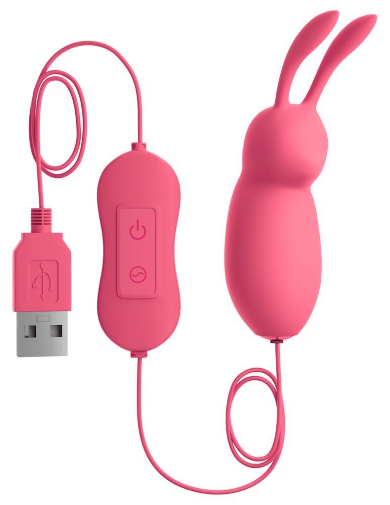O, Doamne! Mini vibrator drăguț din silicon cu model iepuraș, 8 cm, 20 de moduri
