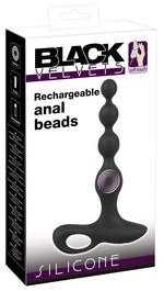 Bile anale vibratoare Black Velvets din silicon, 20 cm, USB