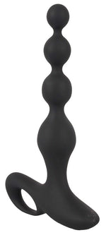 Bile anale vibratoare Black Velvets din silicon, 20 cm, USB