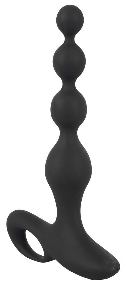 Bile anale vibratoare Black Velvets din silicon, 20 cm, USB