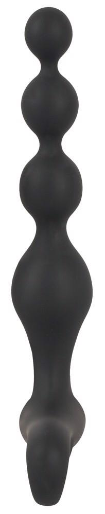 Bile anale vibratoare Black Velvets din silicon, 20 cm, USB