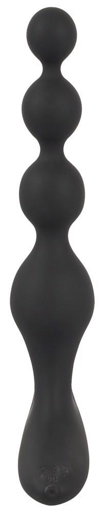 Bile anale vibratoare Black Velvets din silicon, 20 cm, USB