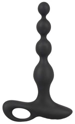 Bile anale vibratoare Black Velvets din silicon, 20 cm, USB