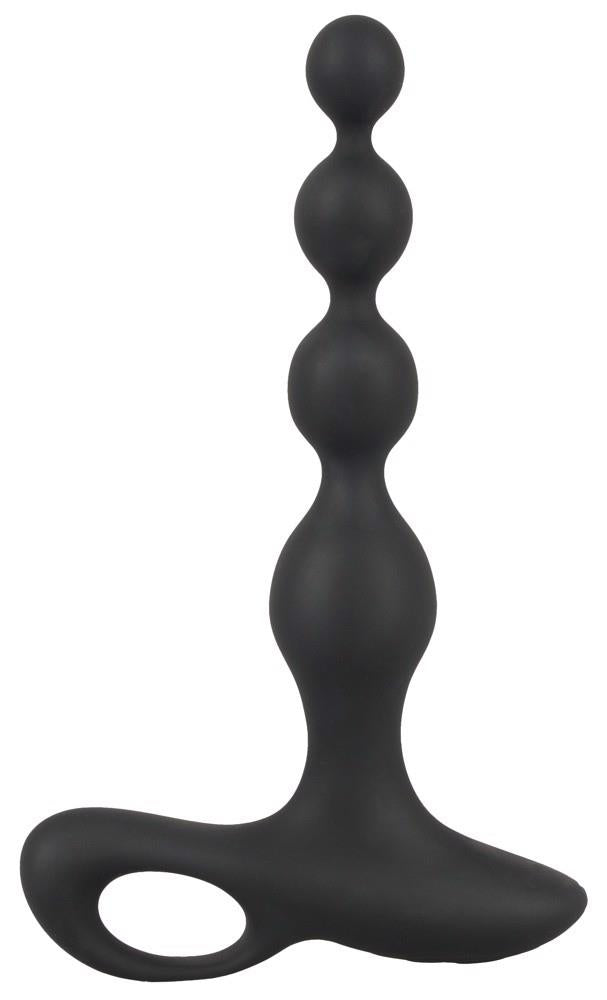 Bile anale vibratoare Black Velvets din silicon, 20 cm, USB
