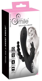 Vibrator triplu USB Sweet Smile Iepuraș 20,8 cm