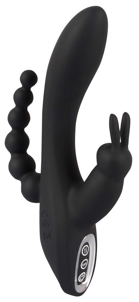 Vibrator triplu USB Sweet Smile Iepuraș 20,8 cm