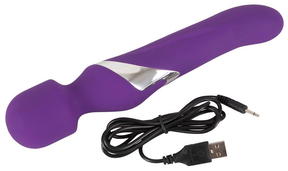 Vibrator Javida cu perlă USB din silicon, 24 cm