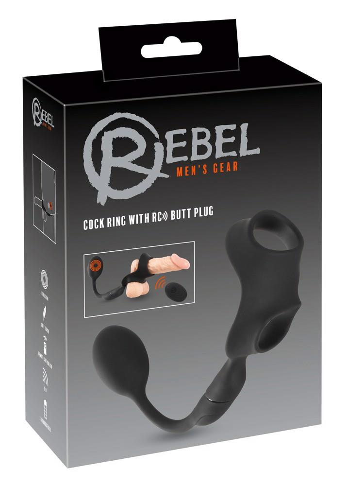 Inel vibrator anal Rebel cu telecomandă USB 33 cm