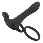 Inel vibrant USB din silicon Black Velvets 14 cm