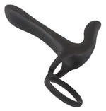 Inel vibrant USB din silicon Black Velvets 14 cm