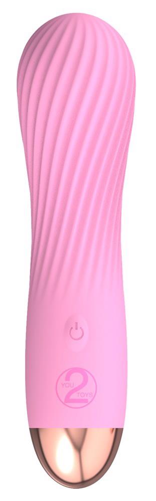 Vibrator Mini Cuties din Silicon Roz cu USB 12,5 cm