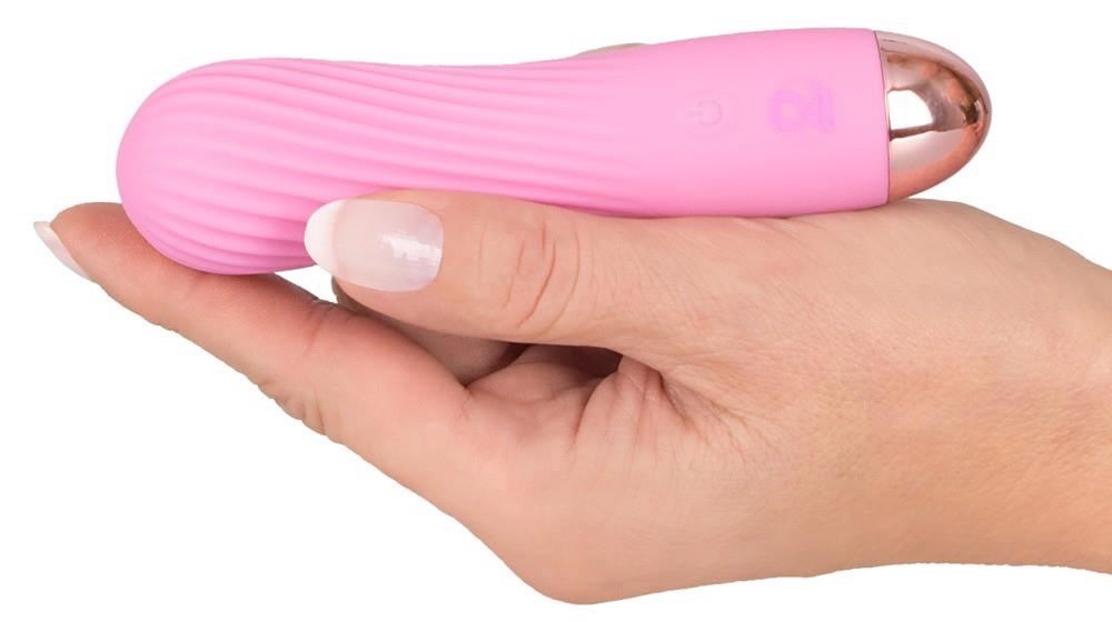 Vibrator Mini Cuties din Silicon Roz cu USB 12,5 cm
