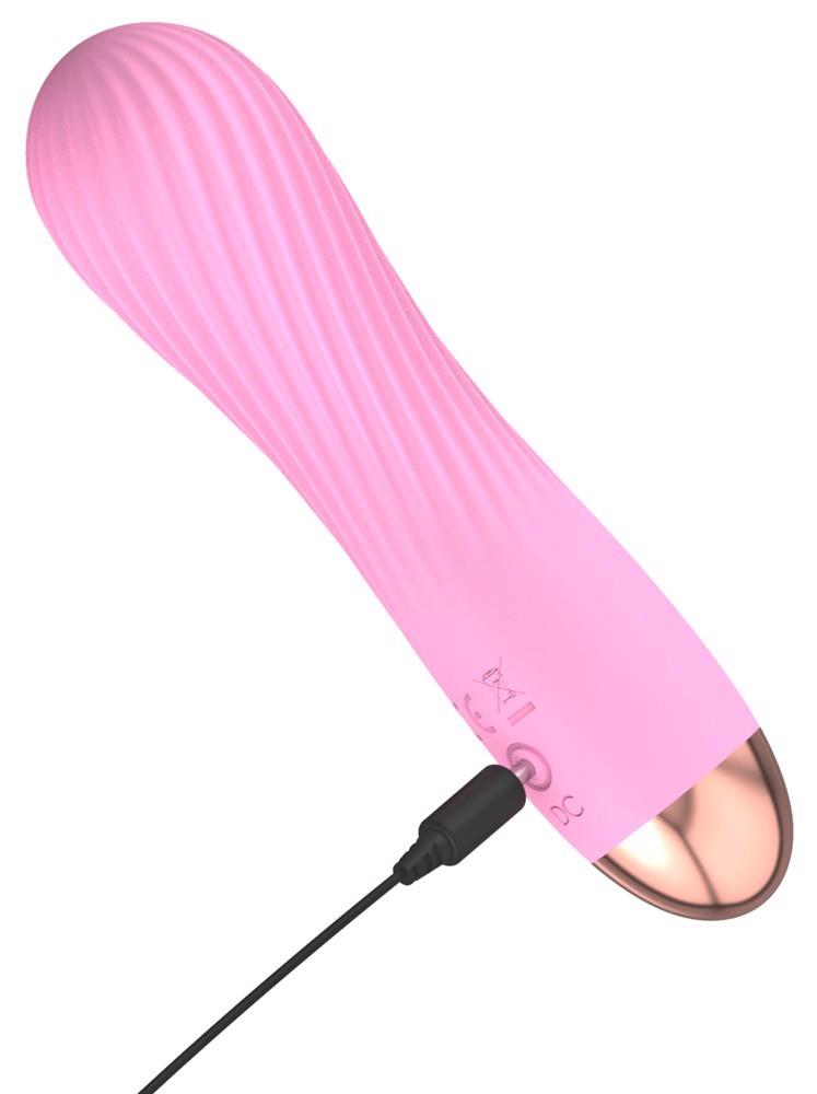 Vibrator Mini Cuties din Silicon Roz cu USB 12,5 cm