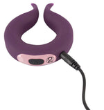 Inel vibrant pentru penis cu motor dublu din silicon USB Couples Choice