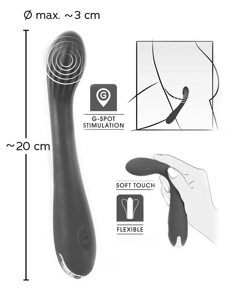 Vibrator Sweet Smile Silicon cu Punct G USB 20 cm